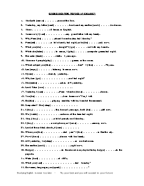 Exercises for tenses in Grade 7